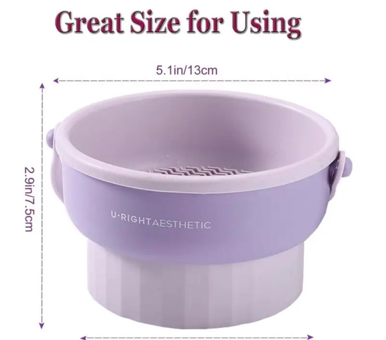🌸 U-RIGHT Aesthetic Makeup Brush Cleaning Bowl - Purple Dream
