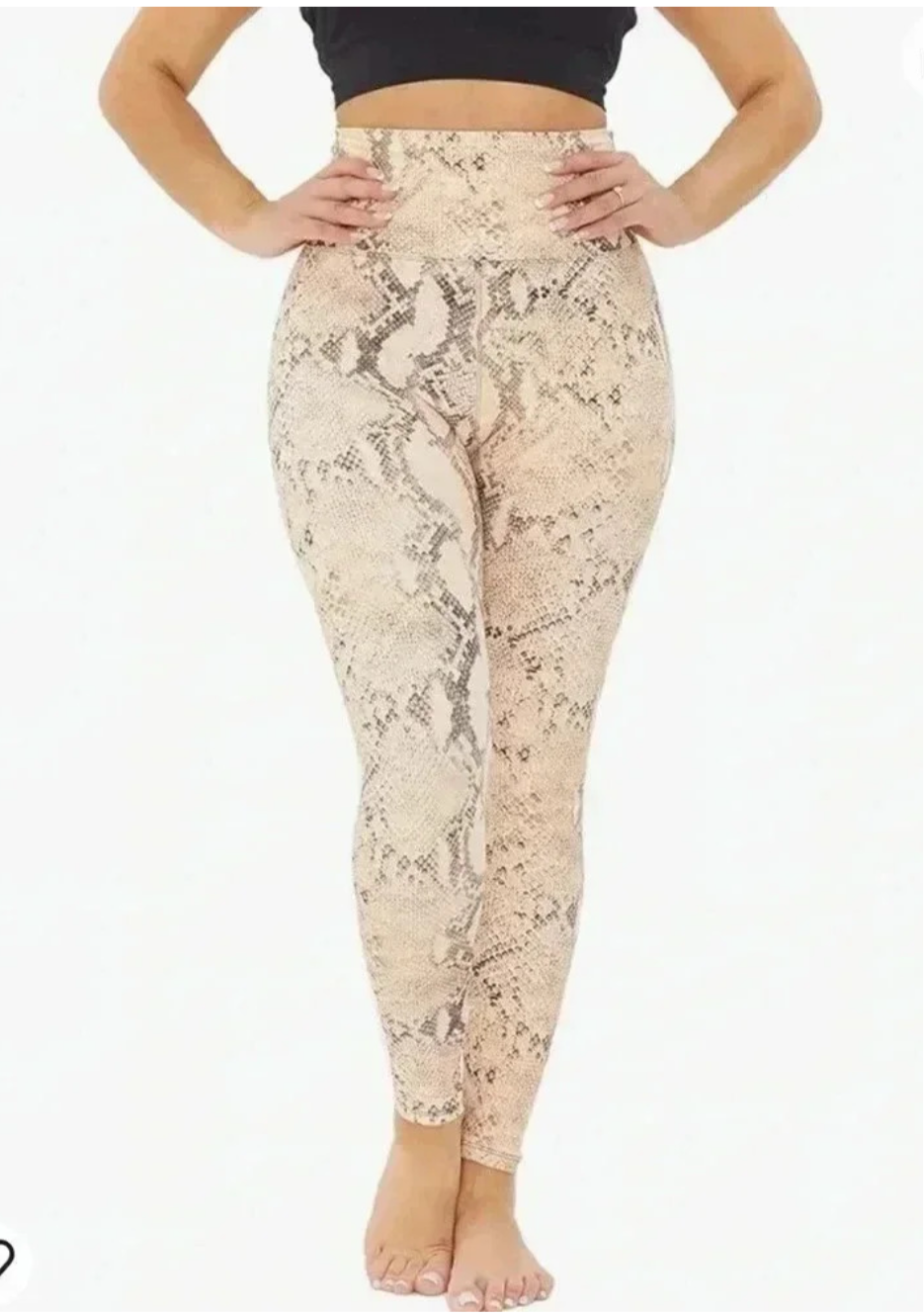 Python Paradise High-Waist Leggings - Luxury Nude Snake Print