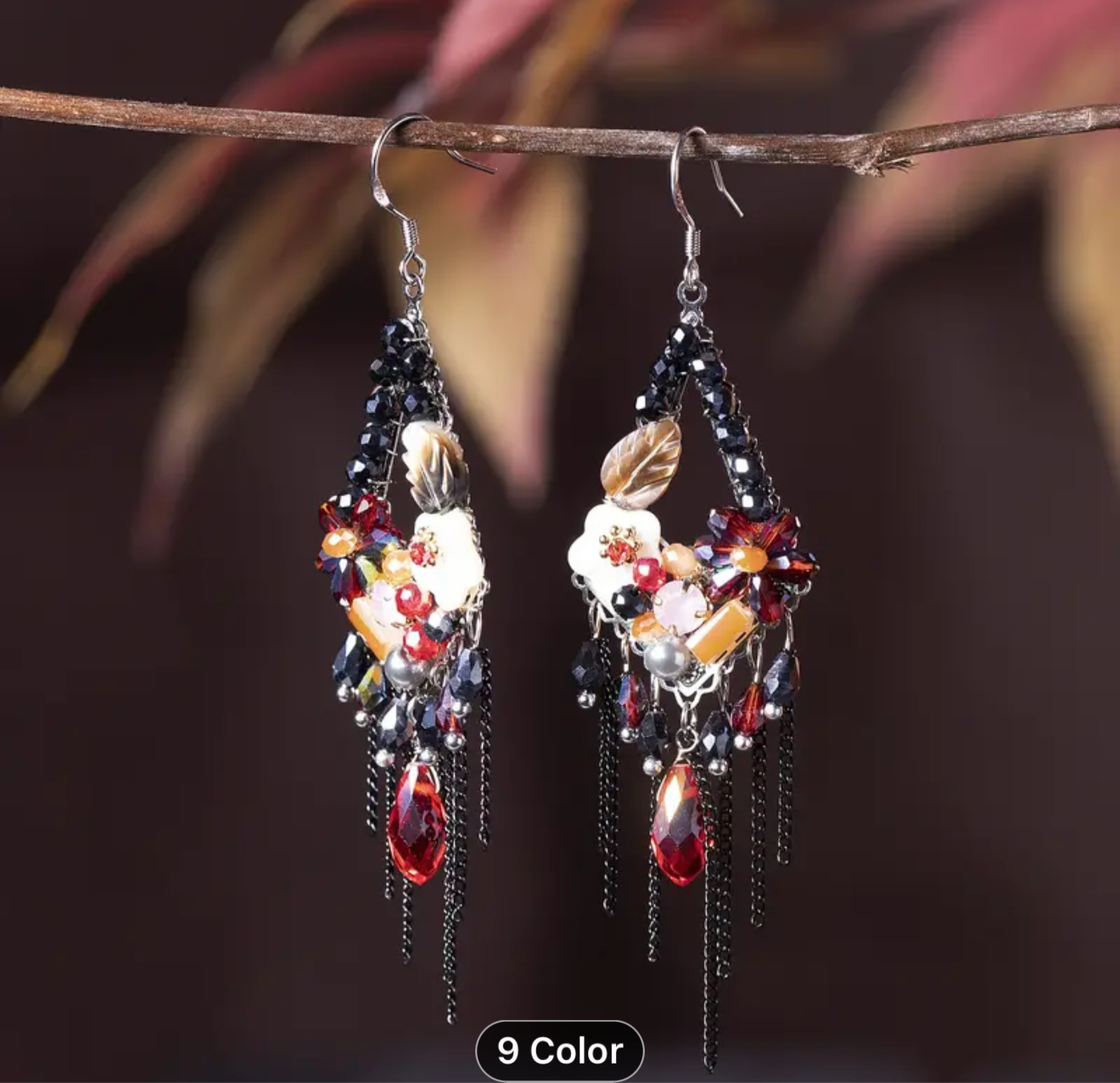 Vintage Garden Chandelier Earrings - Handcrafted Crystal Floral Drop Earrings | PuzzlePieces Austin