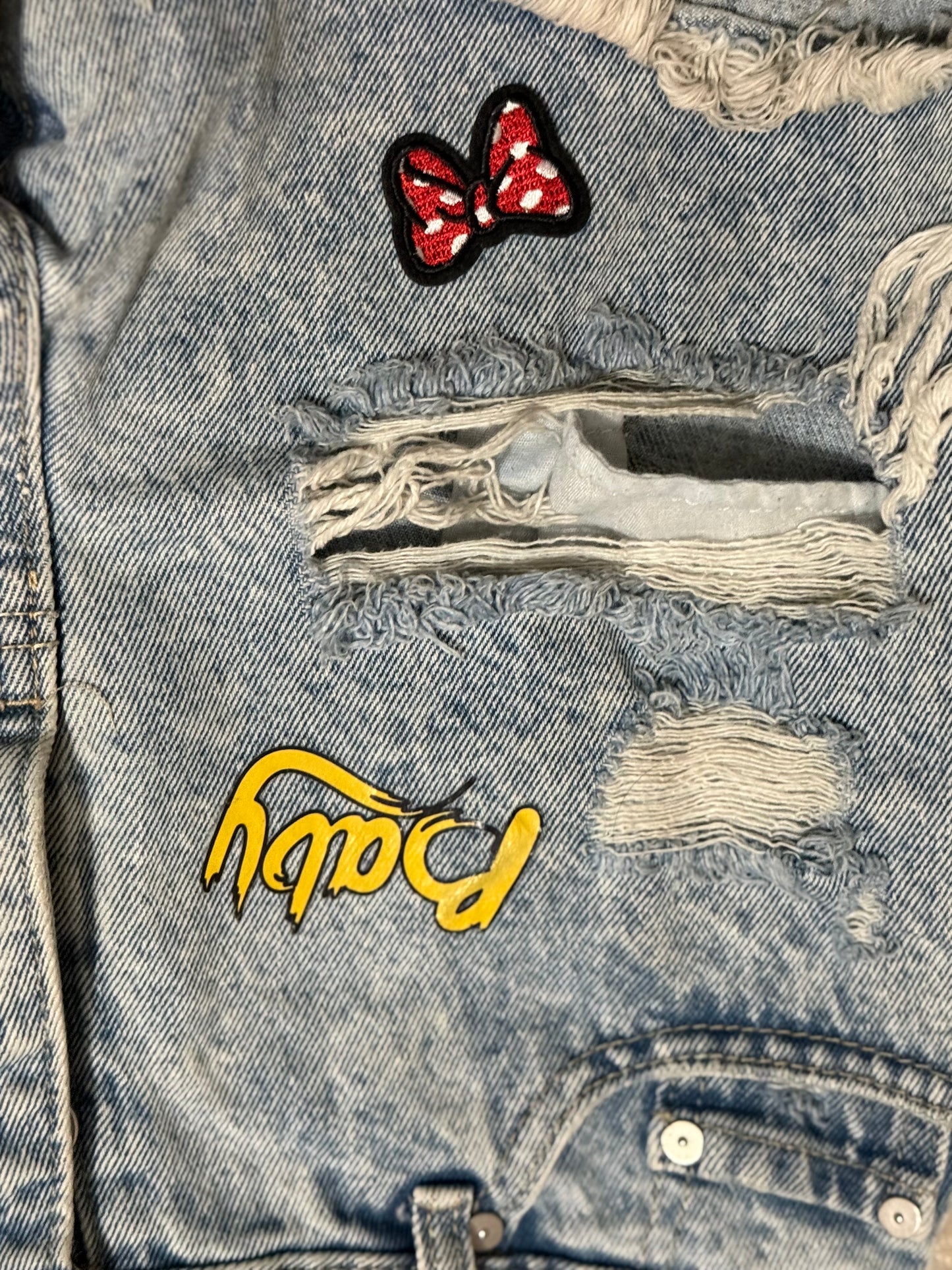 Banjara š "Baby" Patched Distressed Denim Shorts