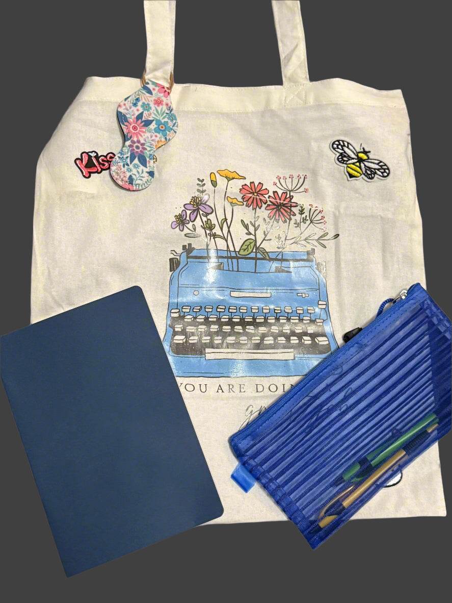 Blooming Writer's Tote Bag - PuzzlePieces2326