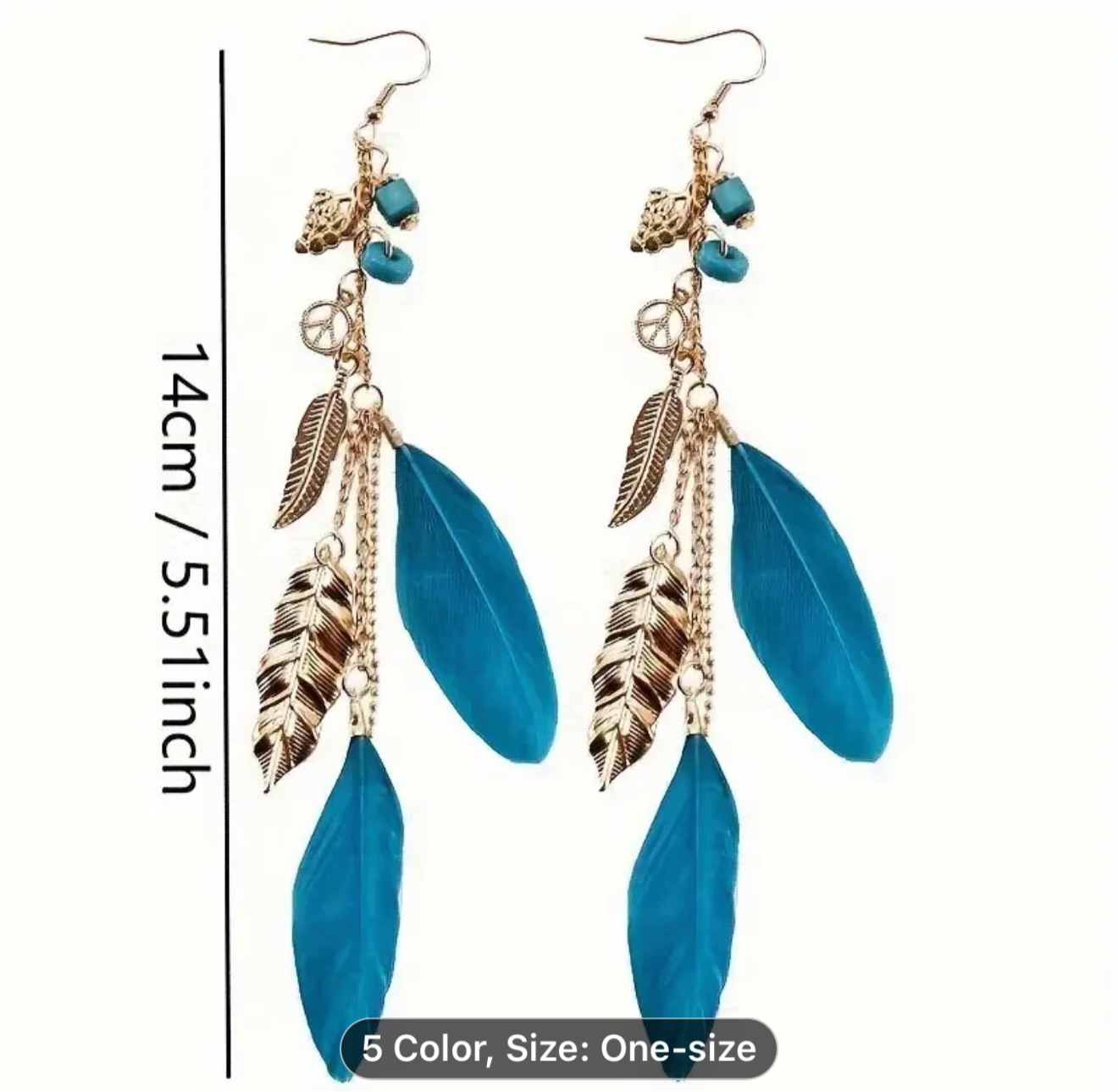 Peace & Feathers Boho Charm Earrings - Handcrafted Pink Feather Earrings | PuzzlePieces Austin