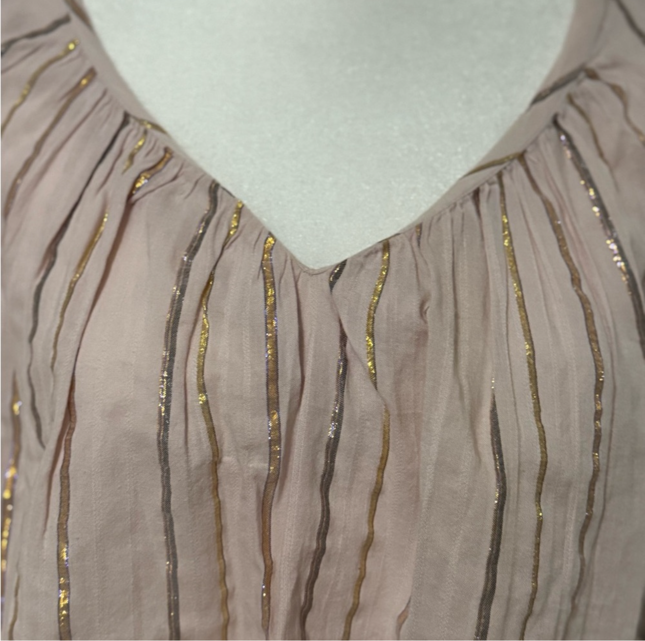 Rebecca Taylor Golden Whispers Flutter Sleeve Blouse - Blush Pink Elegance