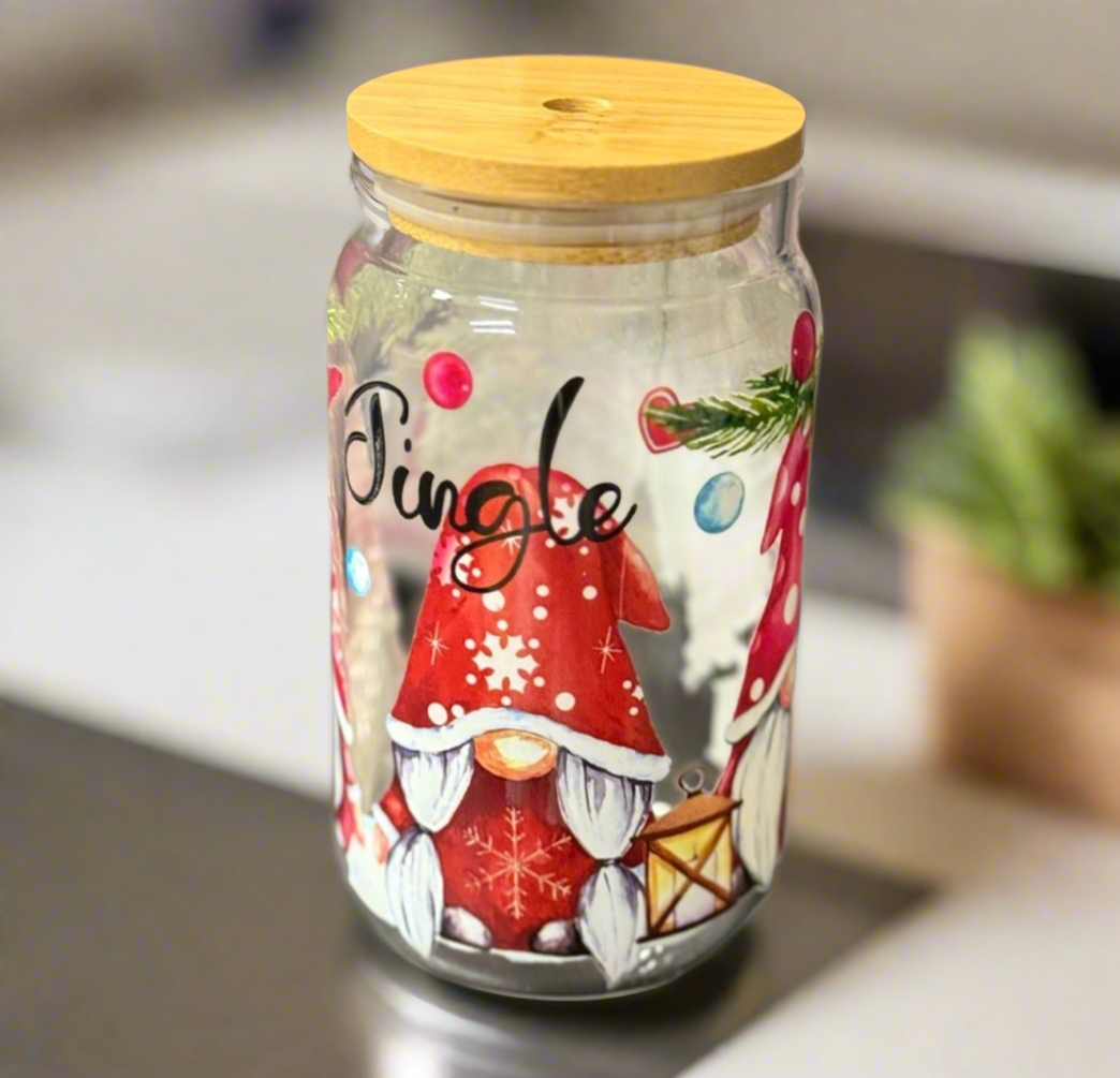 Jingle Christmas Glass Cup