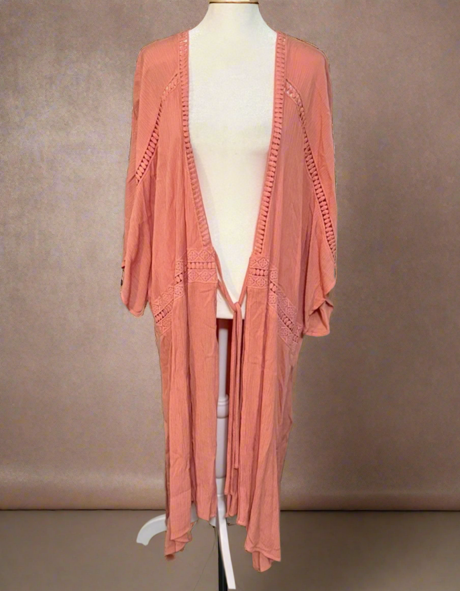 Maurice’s Desert Rose Lace Duster - Boho Chic Long Cardigan