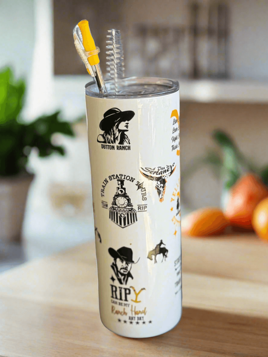 š¤ Yellowstone Ranch Stainless Steel Tumbler - PuzzlePieces2326