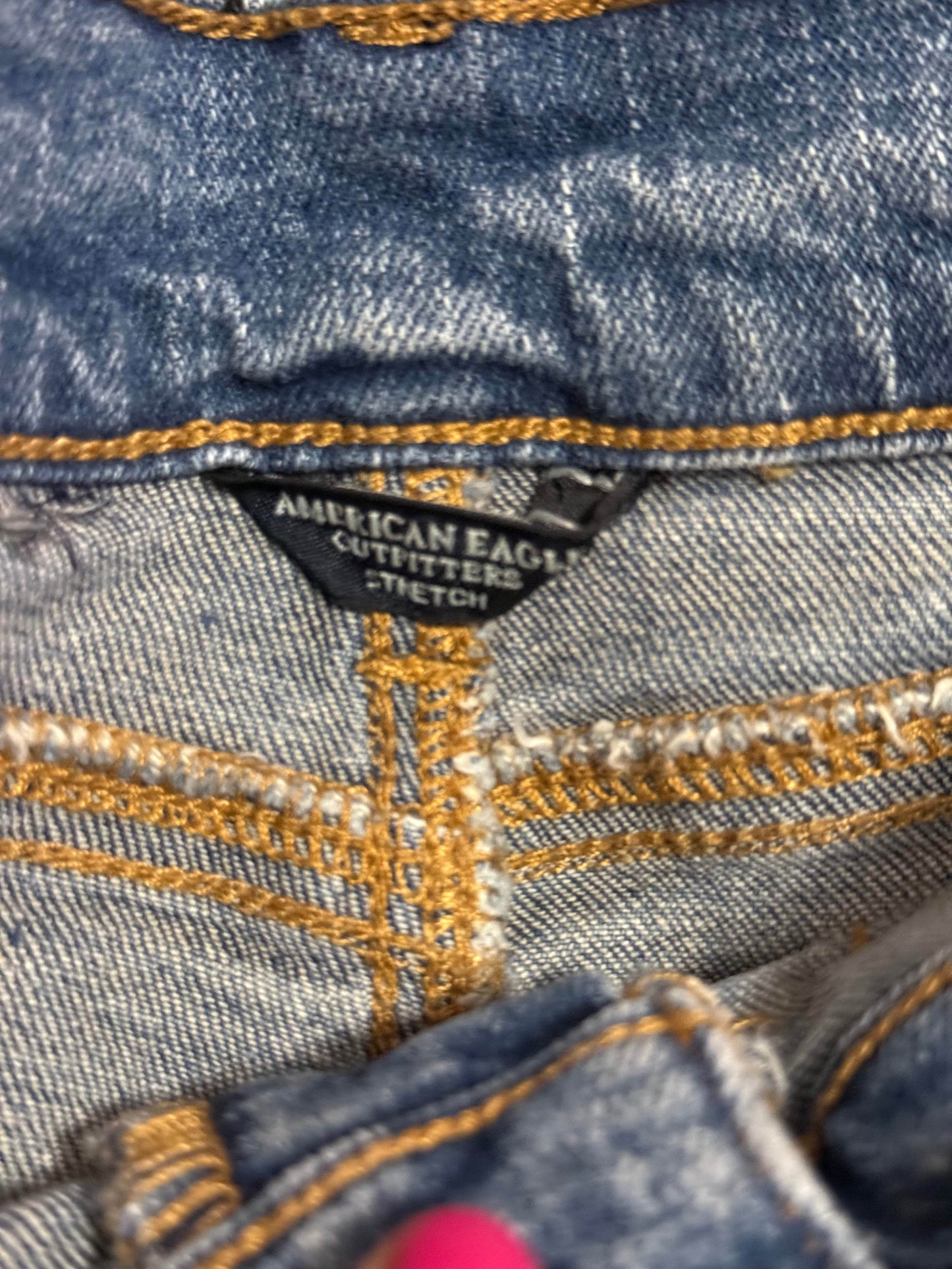 š¦ American Eagle Peace & Color Patch Denim Skirt - PuzzlePieces2326