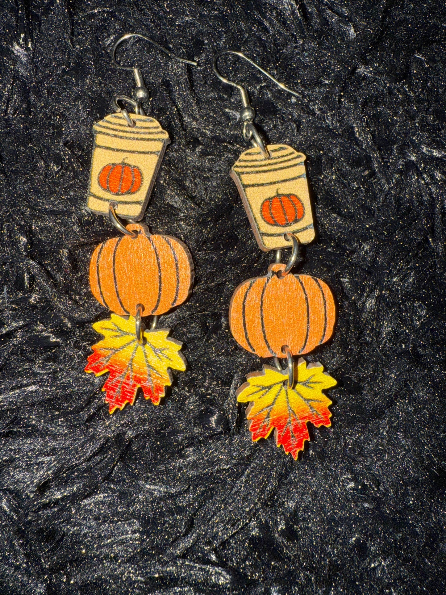 🎃 Pumpkin Spice Latte Fall Dangle Earrings - PuzzlePieces2326