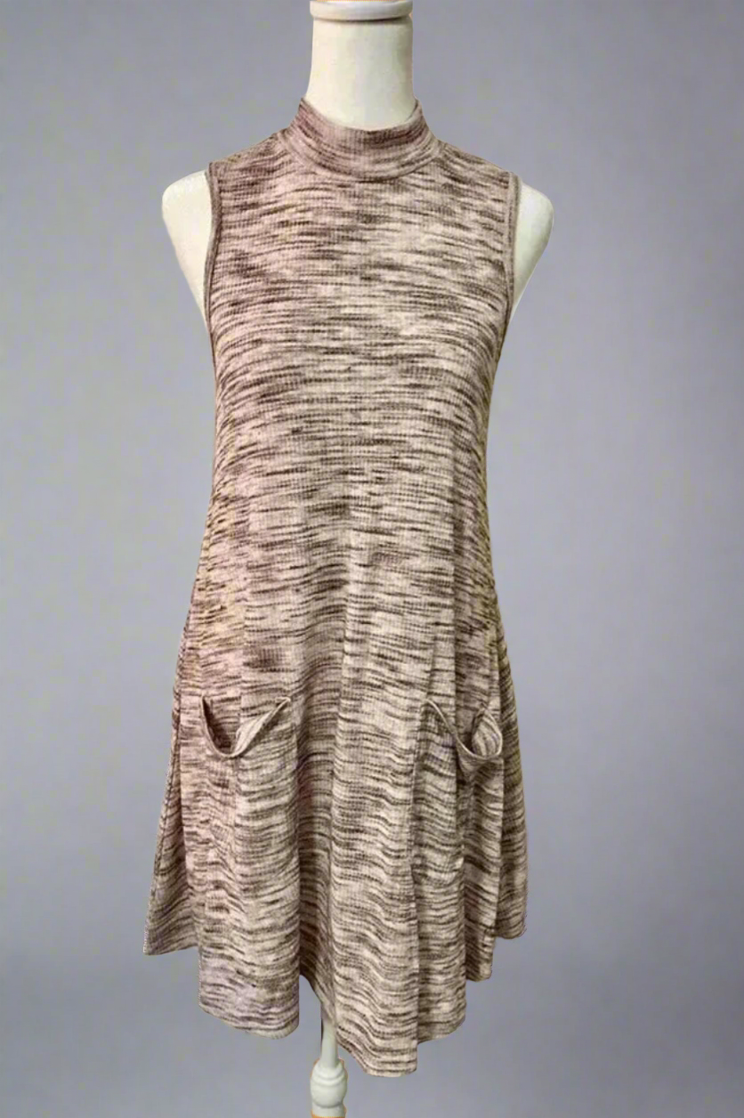 No Comment Space-Dyed Mock Neck Swing Dress | Effortless Comfort Meets Style