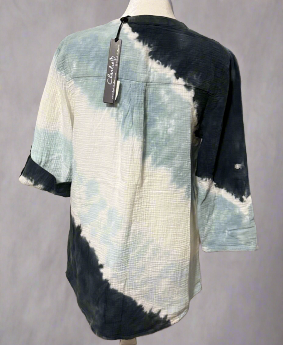 Charlie B Modern Mom Tie-Dye Button-Up Blouse