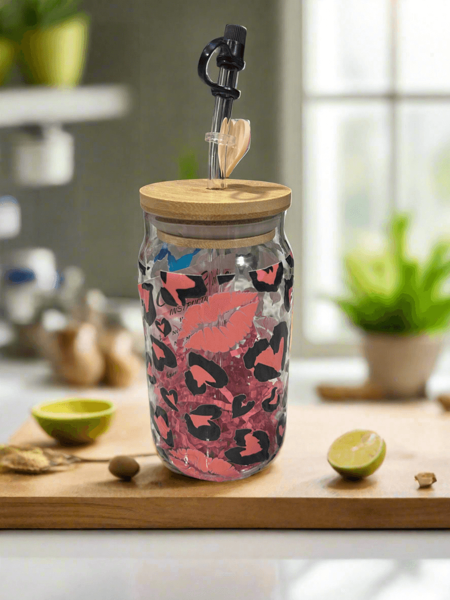 💕 Valentine Hearts Glass Cup - PuzzlePieces2326