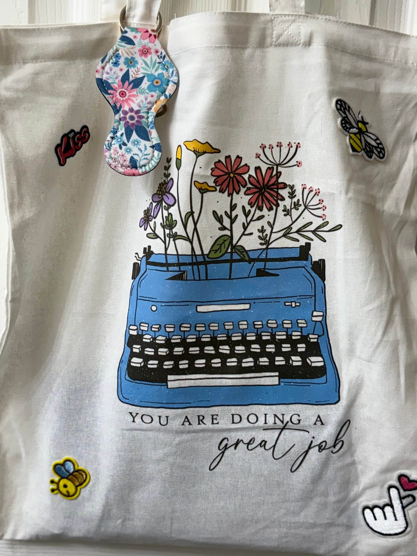 Blooming Writer's Tote Bag - PuzzlePieces2326