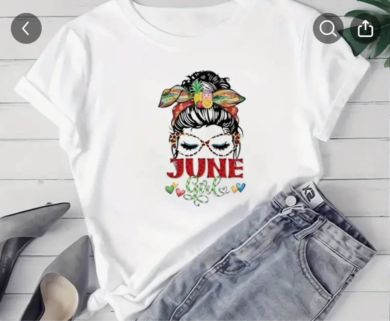 June Girl Summer Messy Bun T-Shirt | Tropical Pineapple Mom Life Tee