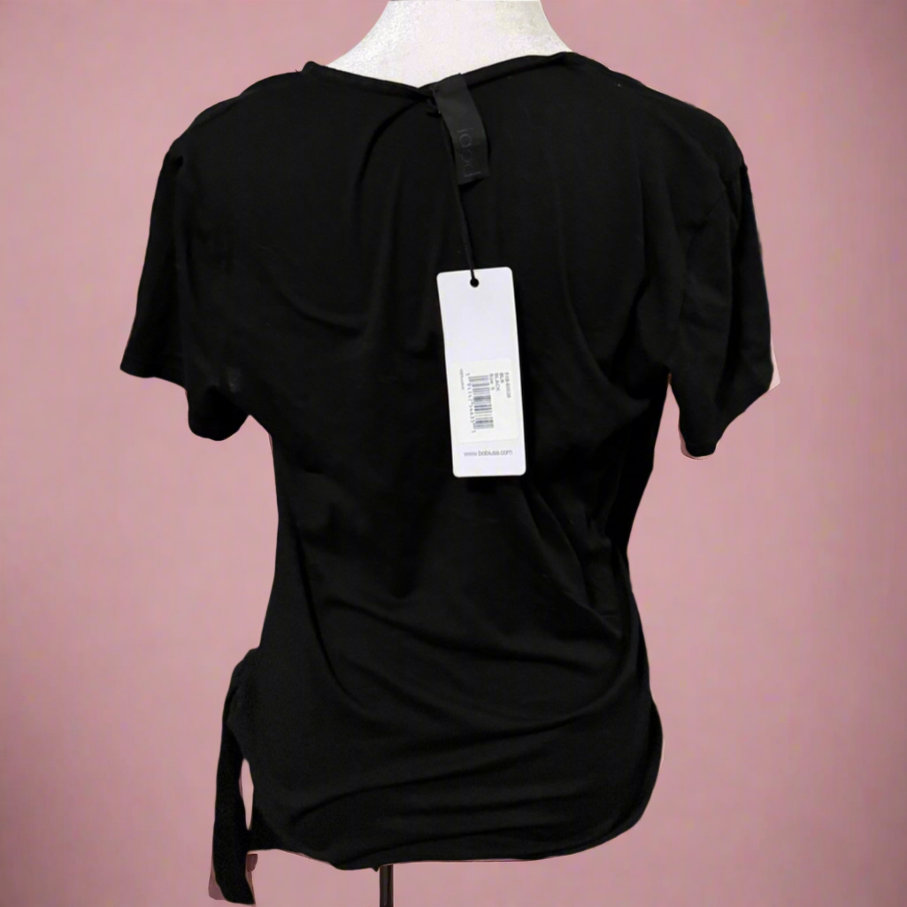 Bobi Classic Elegance Wrap Top - Timeless Black Side-Tie Blouse
