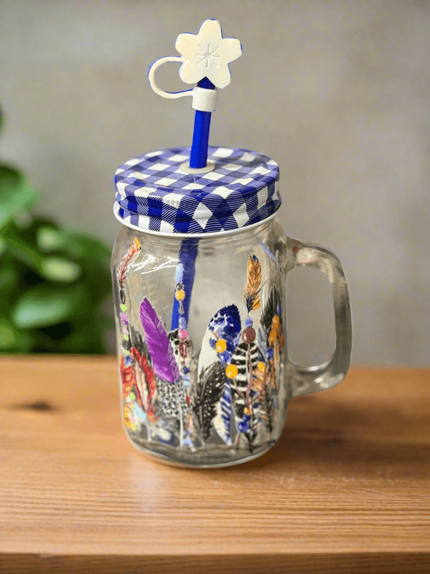 šŖ¶ Boho Feathers Mason Jar - PuzzlePieces2326