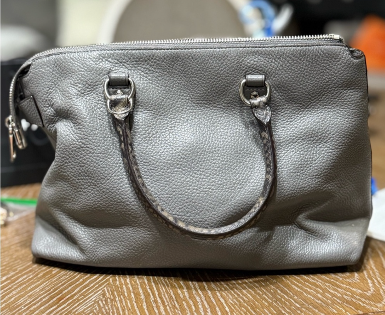 Coach Mini Carryall Satchel - Metallic Silver