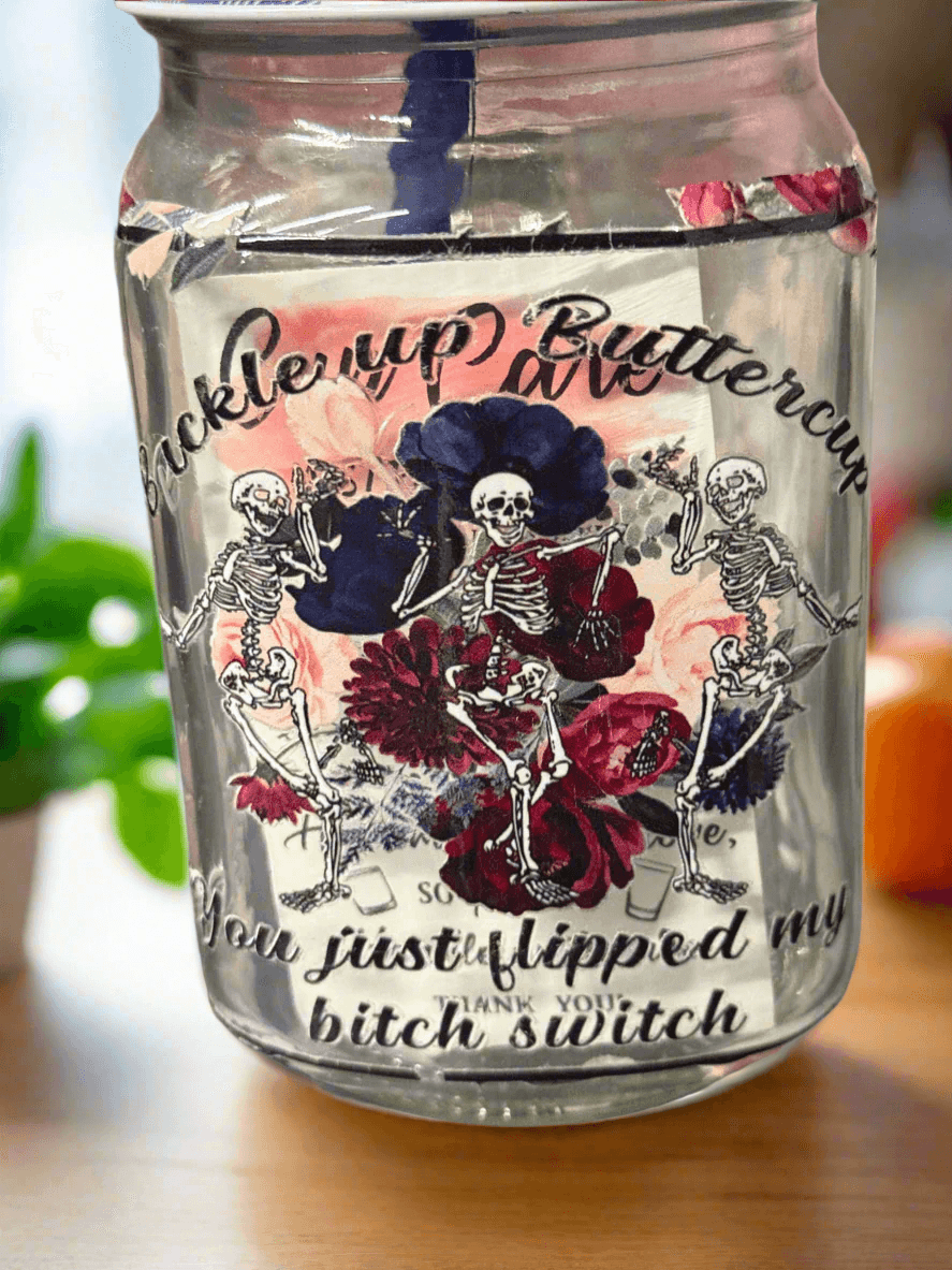 Buckle up Buttercup Glass Cup - PuzzlePieces2326
