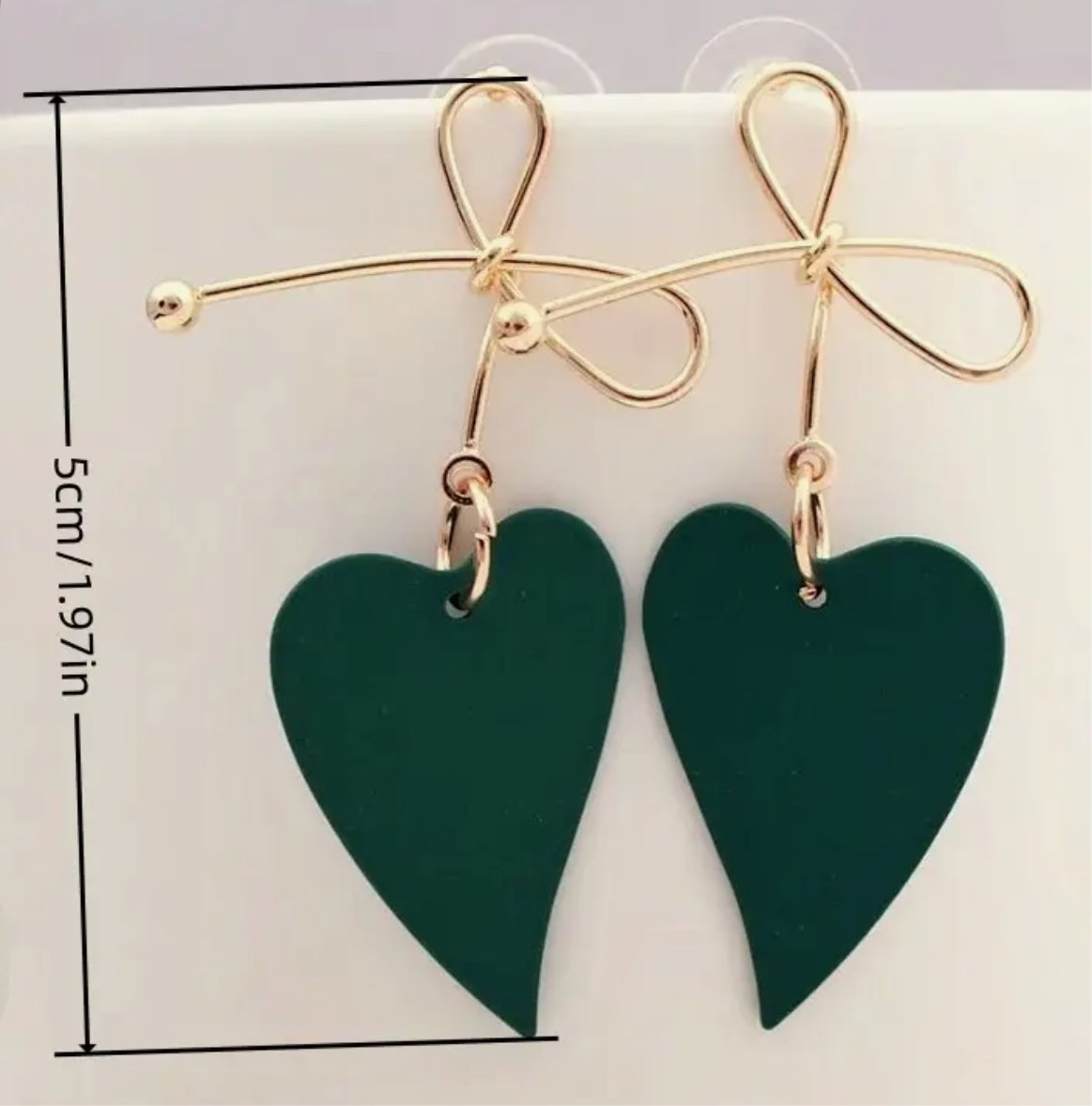 Emerald Green Heart Earrings | Handcrafted Statement Jewelry | PuzzlePieces Austin