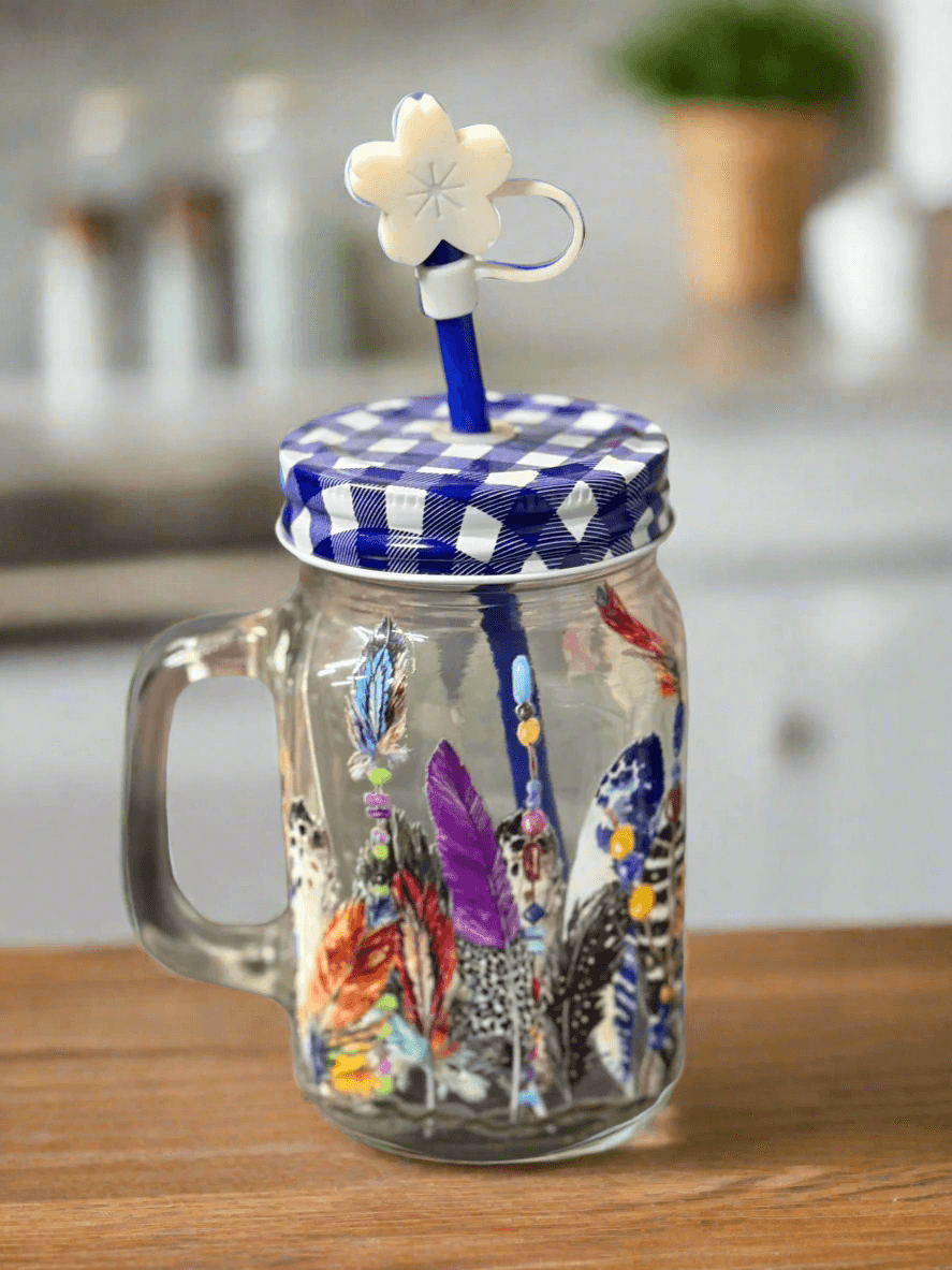 šŖ¶ Boho Feathers Mason Jar - PuzzlePieces2326