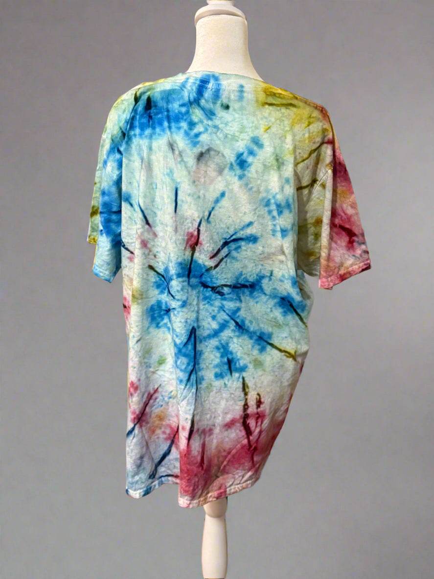 #Baseball Mom Messy Bun Tie-Dye T-Shirt - PuzzlePieces2326
