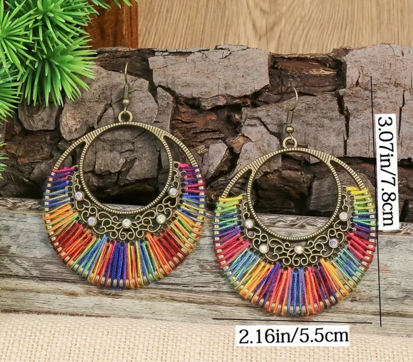Rainbow Festival Hoop Earrings - Handcrafted Boho Statement Earrings | PuzzlePieces Austin