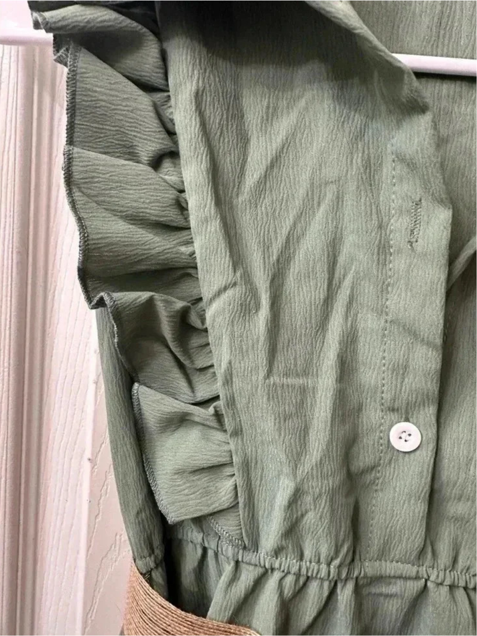 🌿 Austin Girls Sage Green Ruffle Dress| Casual Elegance| PuzzlePieces 🌿