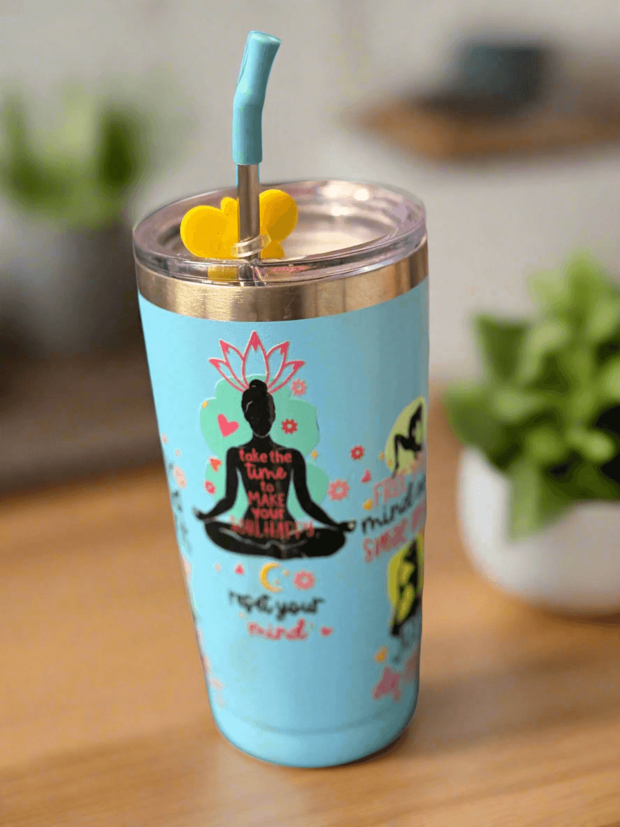 🧘♀️ Zen Yoga Tumbler - Mind, Body & Spirit 🦋 - PuzzlePieces2326