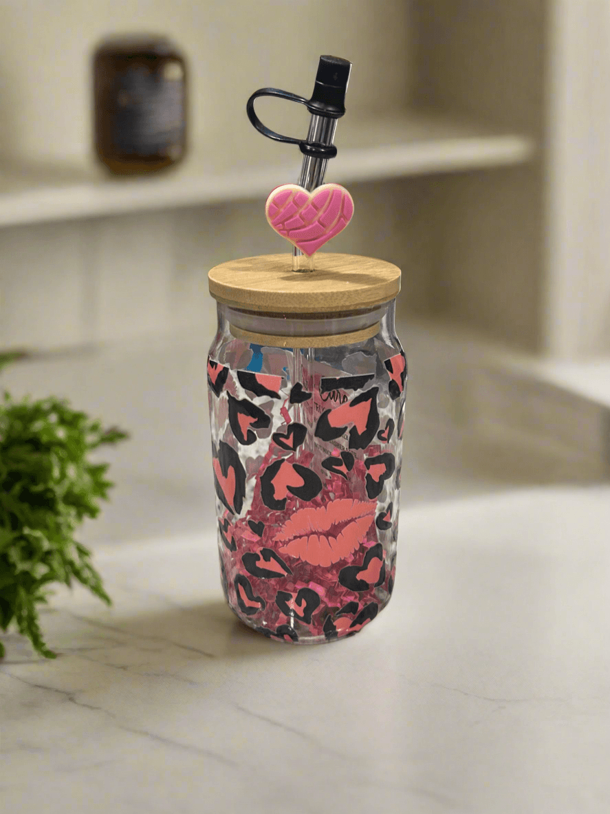 💕 Valentine Hearts Glass Cup - PuzzlePieces2326