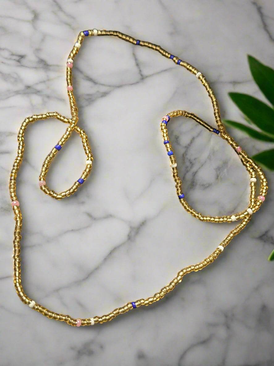 Golden Dreams Beaded Necklace - PuzzlePieces2326