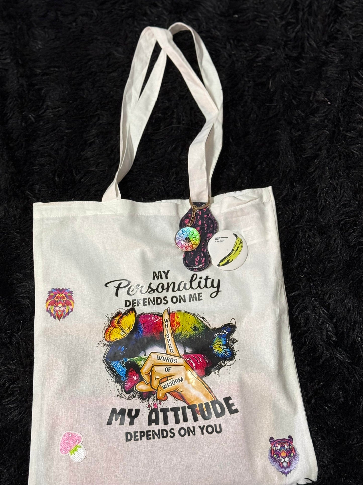 š¦ Positivity & Attitude Butterfly Tote Bag - PuzzlePieces2326