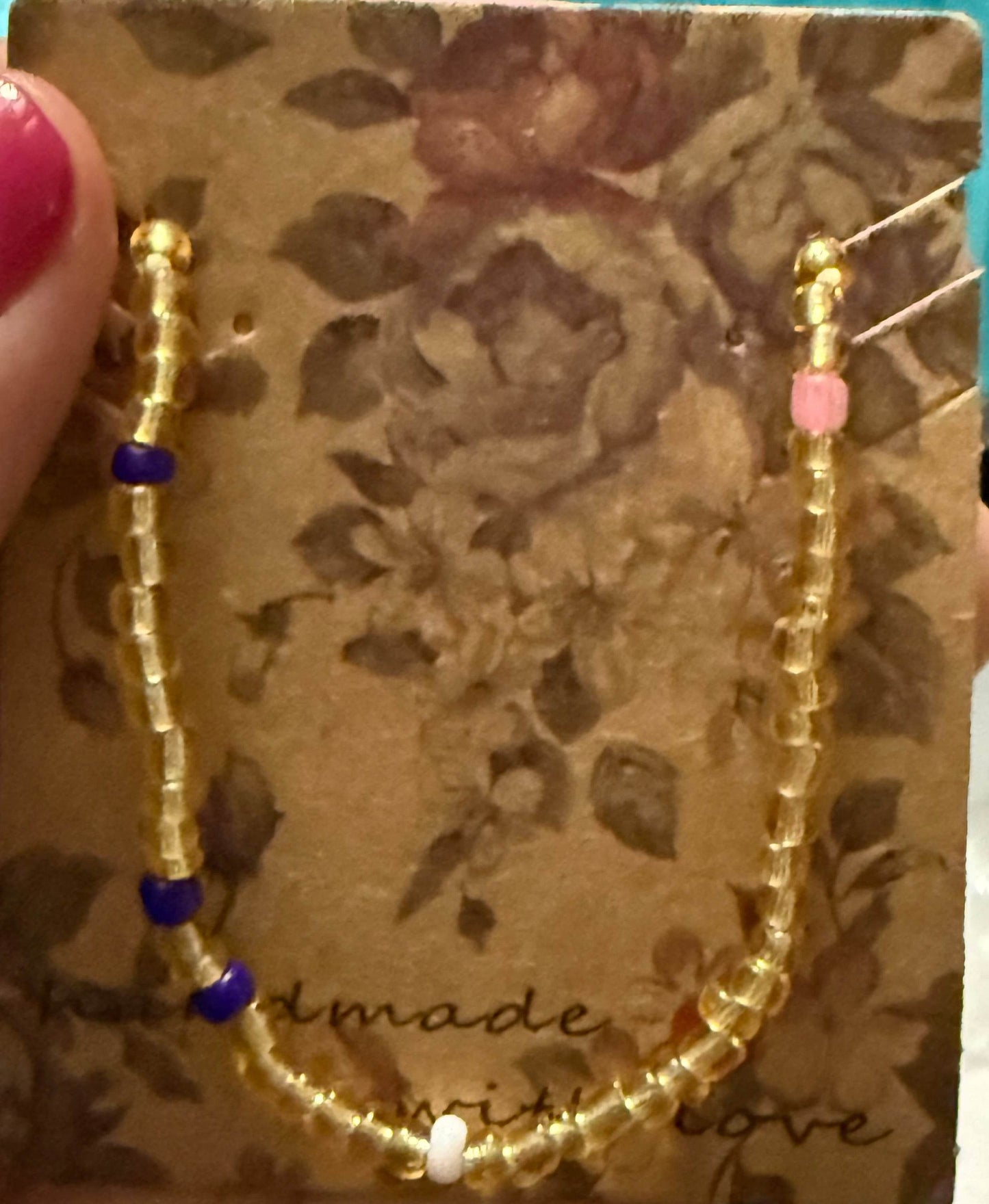 Golden Dreams Beaded Necklace - PuzzlePieces2326