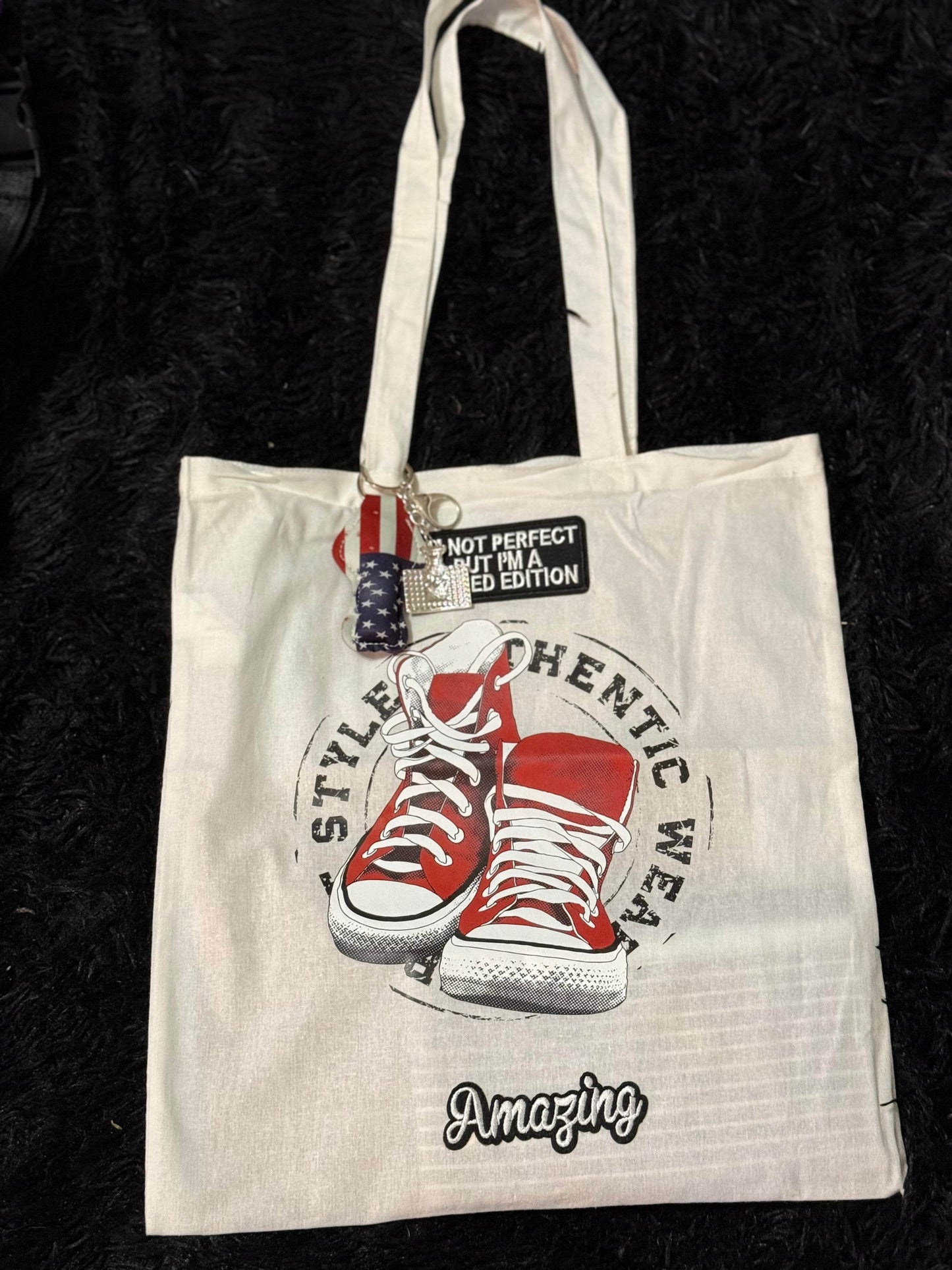 👟 Authentic Style Canvas Tote - Limited Edition Sneaker Design 🇺🇸 - PuzzlePieces2326