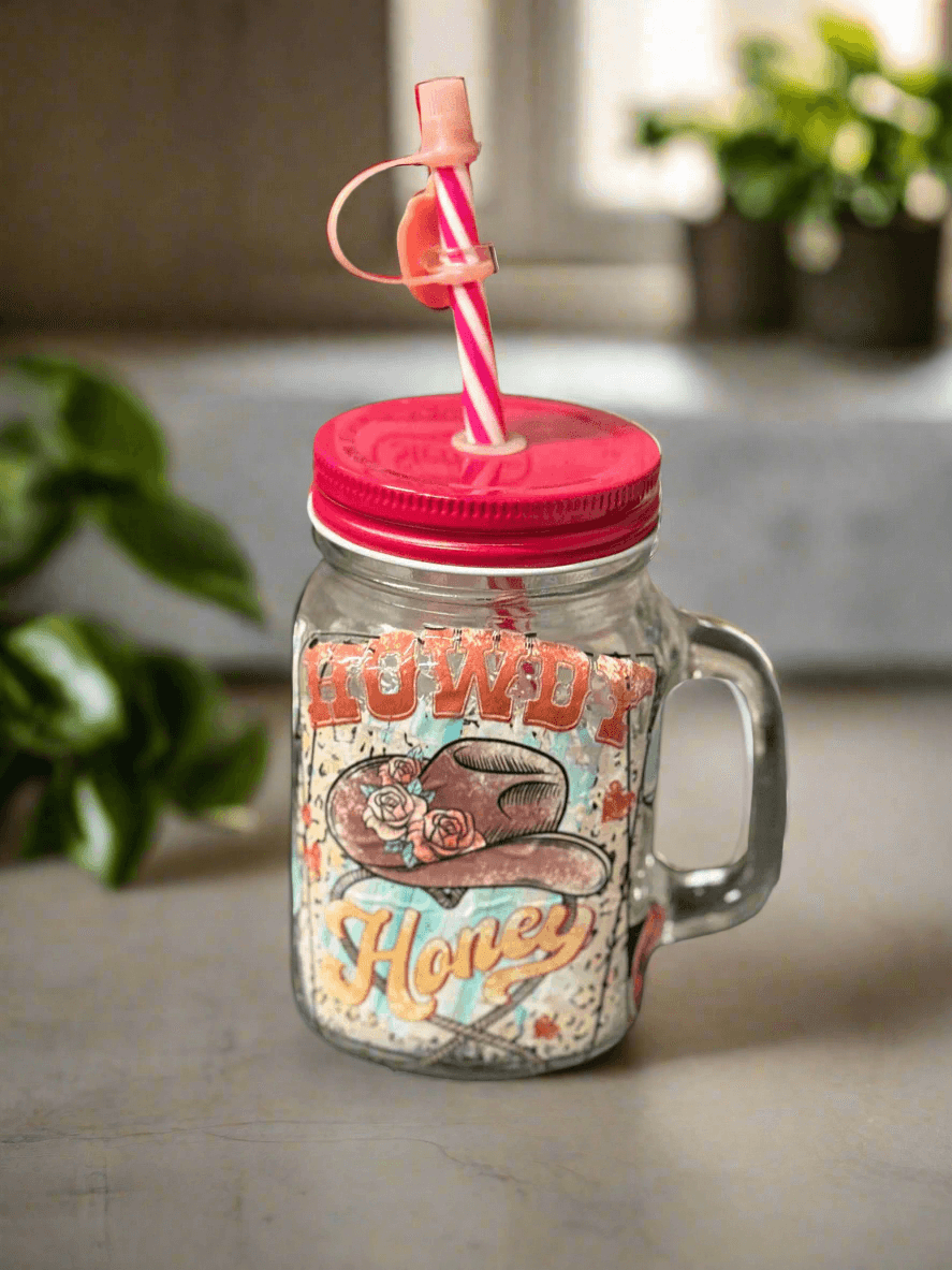 Howdy Honey Glass Cup - PuzzlePieces2326