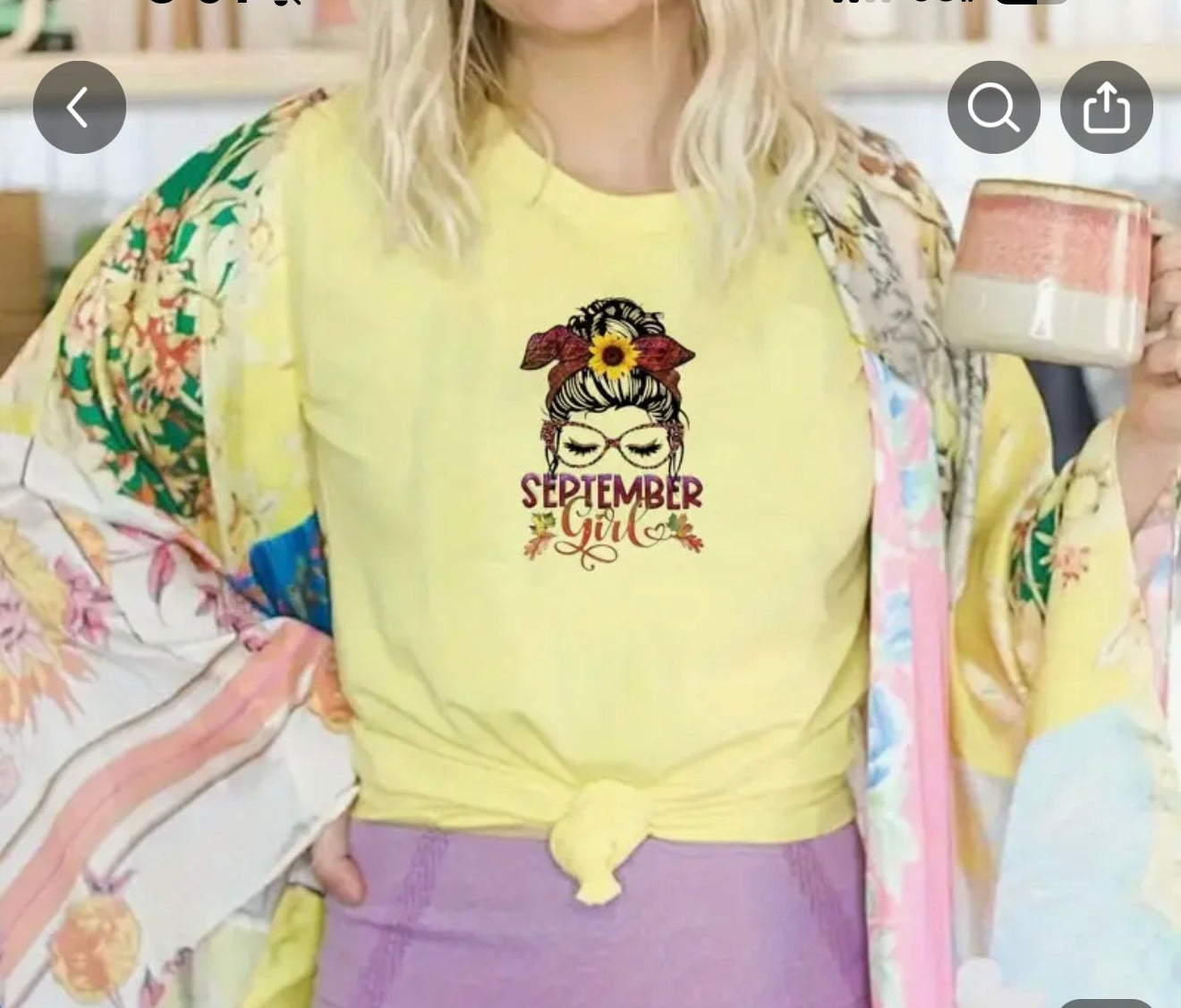 September Girl Sunflower T-Shirt | Early Fall Birthday Fashion | Messy Bun Design | Austin Boutique