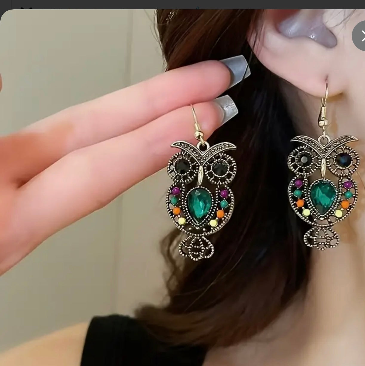 Title: Vintage Bohemian Owl Crystal Earrings | Handcrafted in Austin | PuzzlePieces