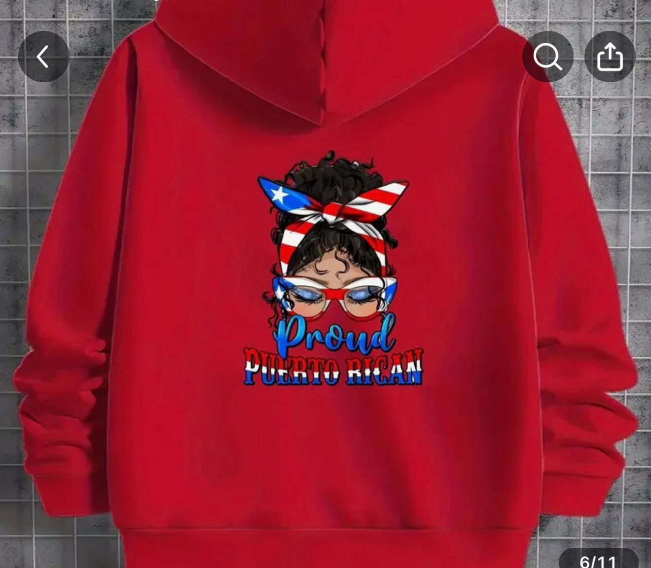 Proud Puerto Rican Hoodie | Messy Bun Design | Puerto Rico Pride | Austin Latina Fashion