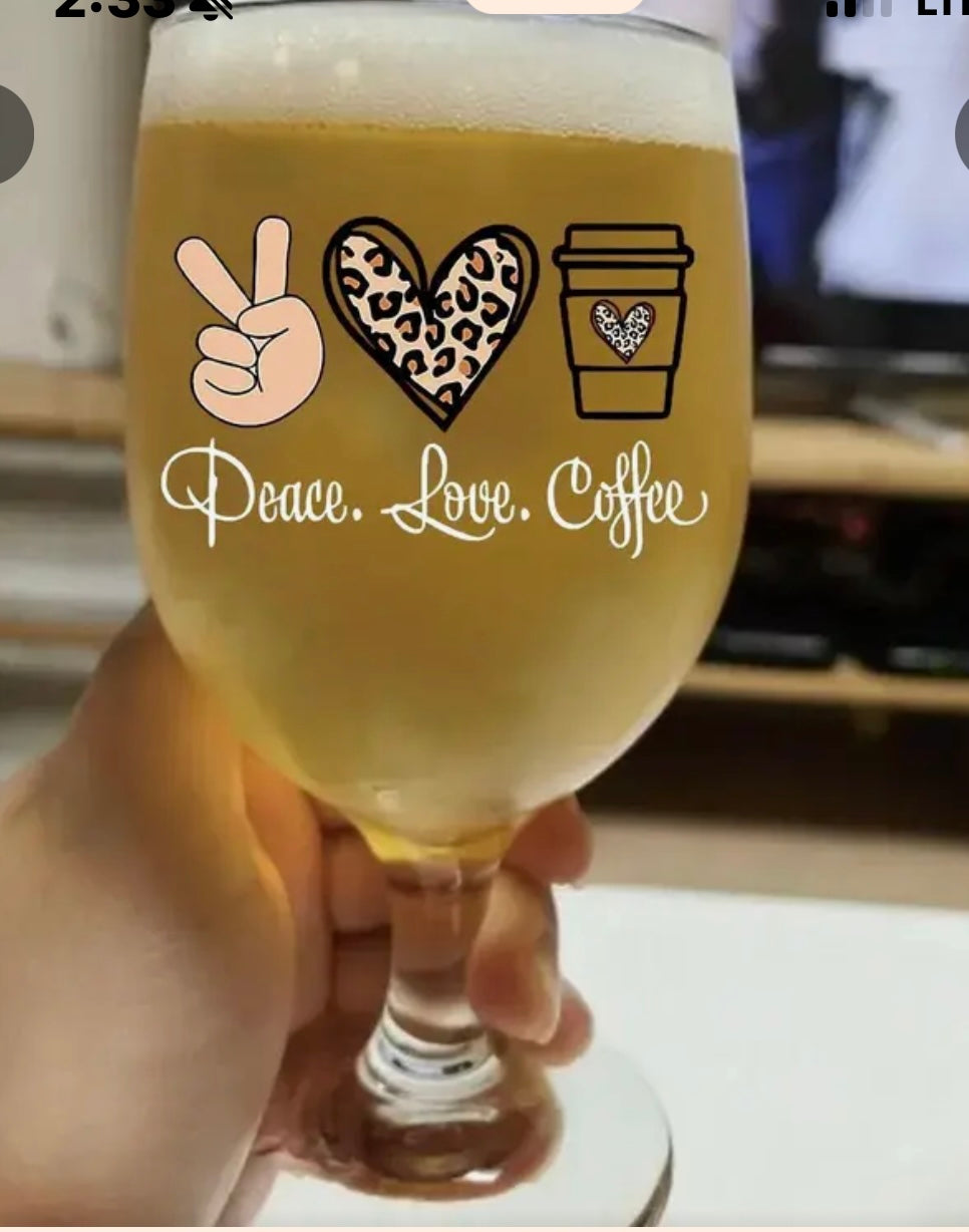 Peace Love Coffee Mug | Leopard Print Heart Design | Austin Mom Essential