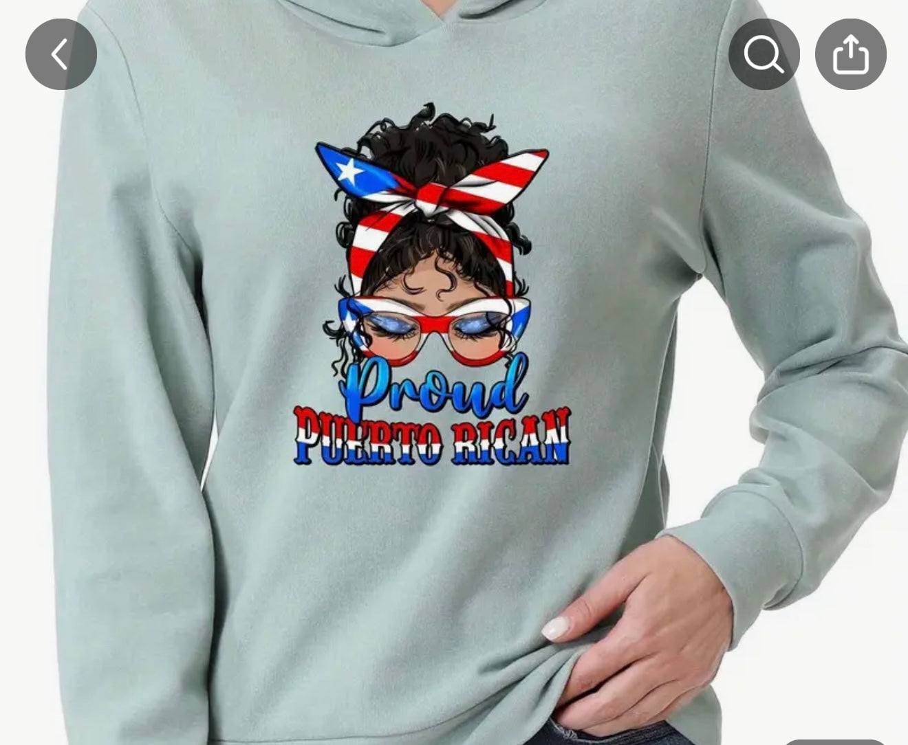 Proud Puerto Rican Hoodie | Messy Bun Design | Puerto Rico Pride | Austin Latina Fashion