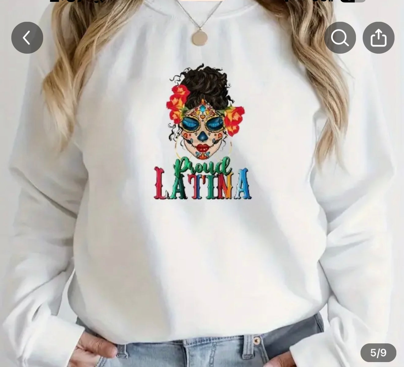 Proud Latina Sugar Skull Sweatshirt | Día de los Muertos Design | Latin Heritage Fashion | Austin Boutique