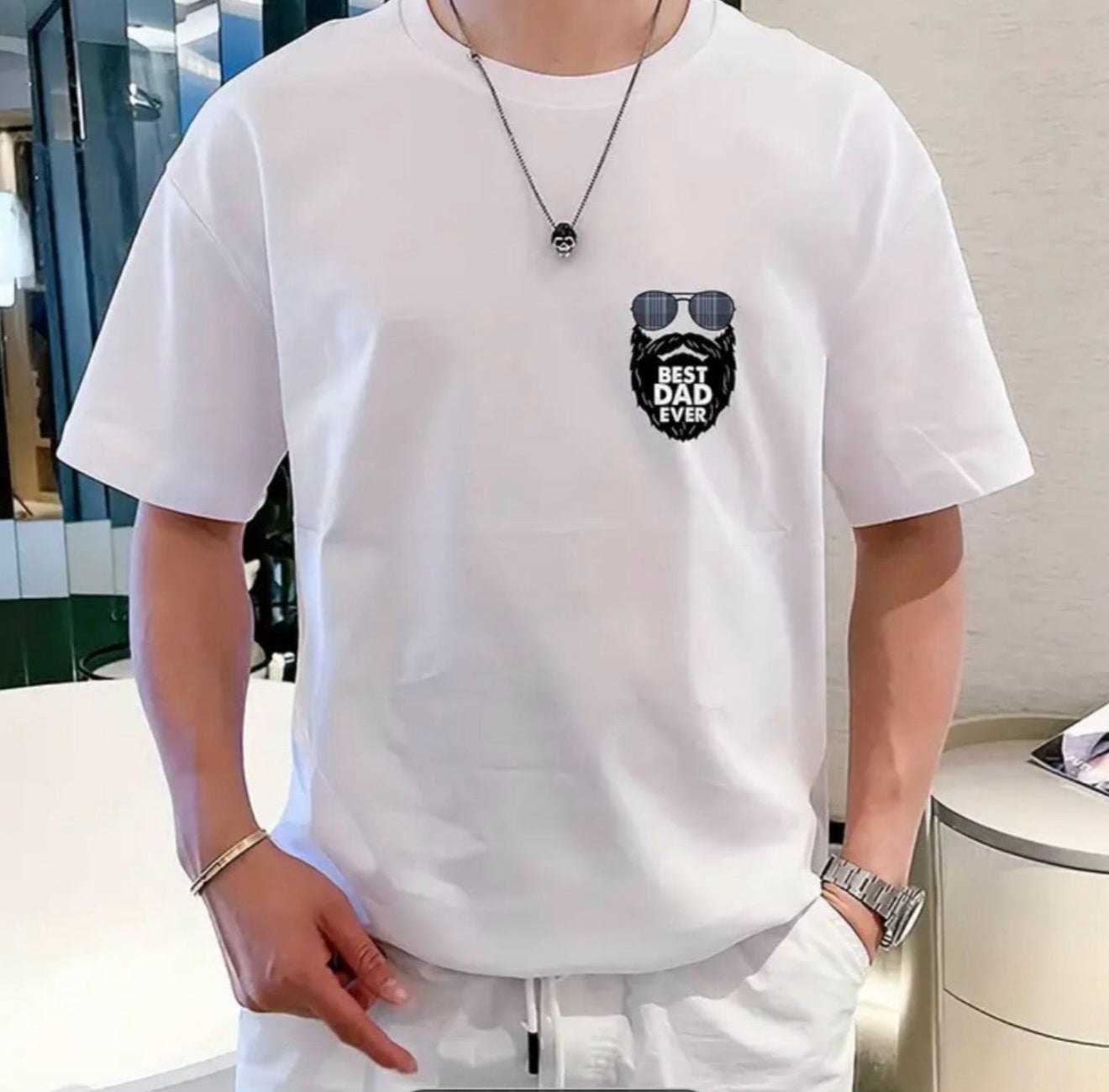 Best Dad Ever Beard T-Shirt | Cool Dad Fashion with Sunglasses Design