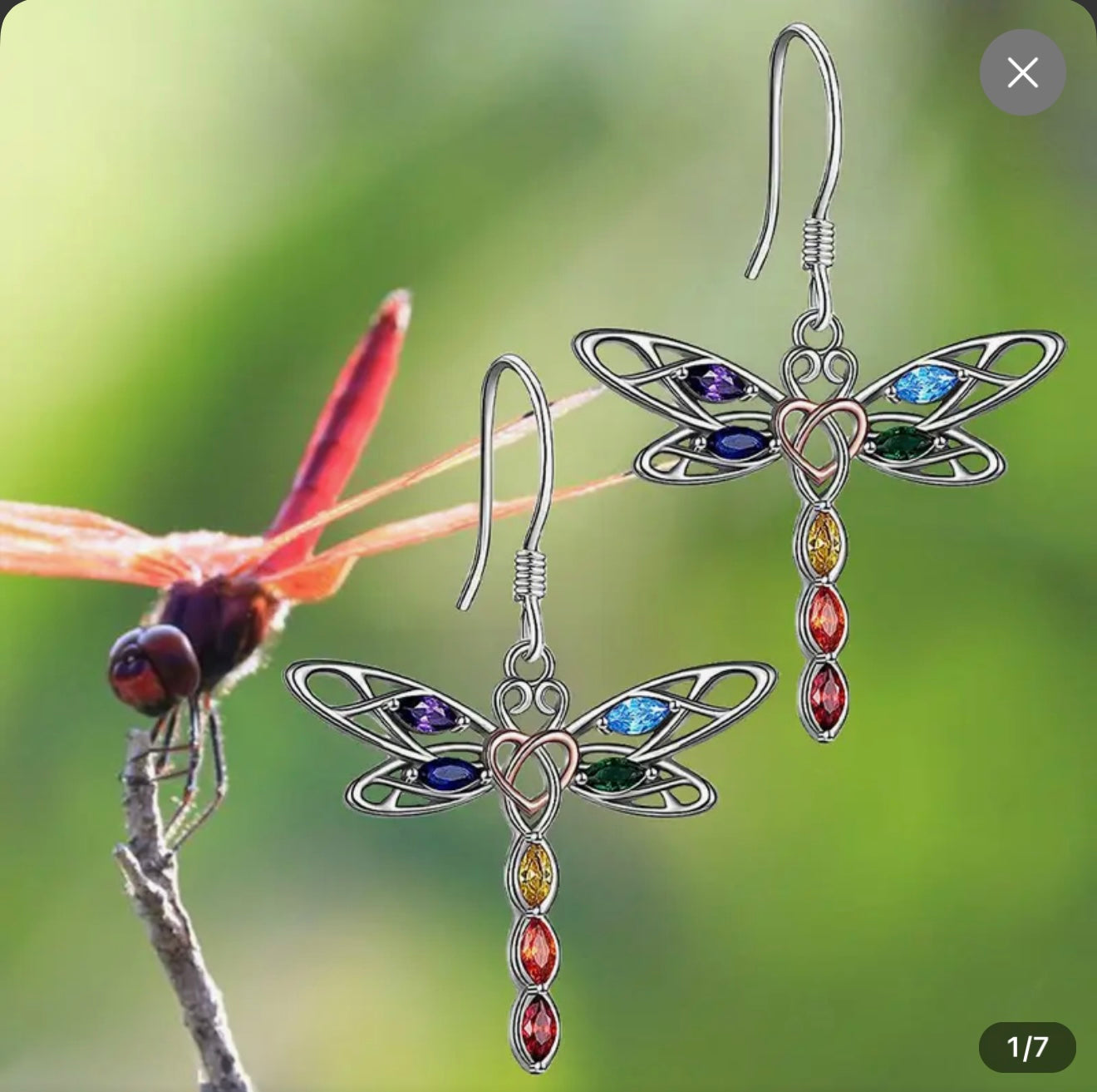 Enchanting Rainbow Crystal Dragonfly Earrings | Handcrafted in Austin | PuzzlePieces