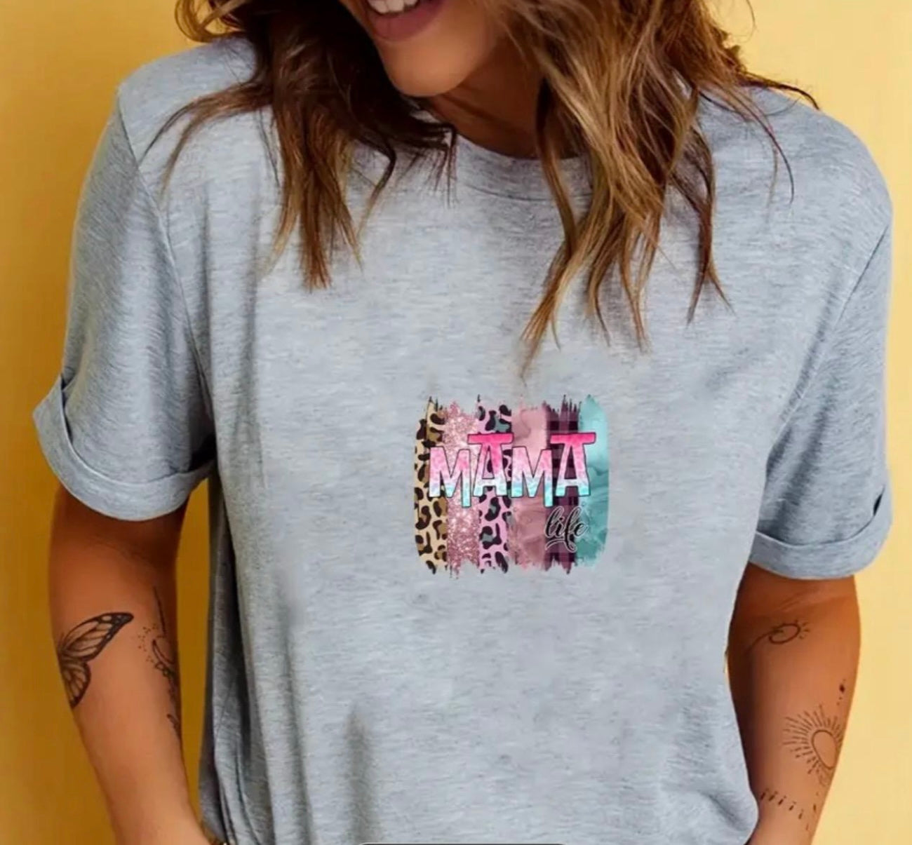 Mama Life Leopard Print T-Shirt | Multi-Pattern Mom Fashion Tee