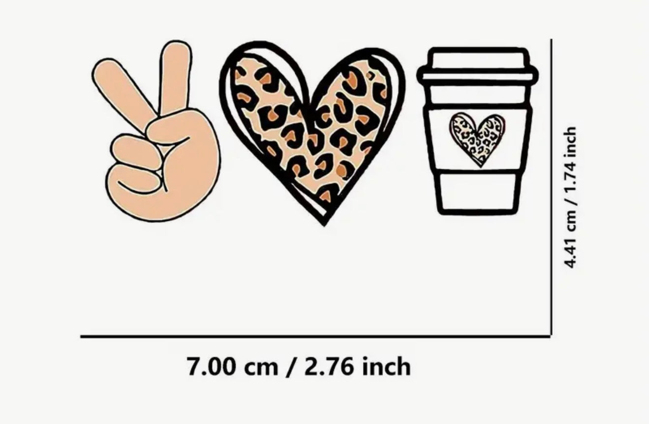 Peace Love Coffee Mug | Leopard Print Heart Design | Austin Mom Essential