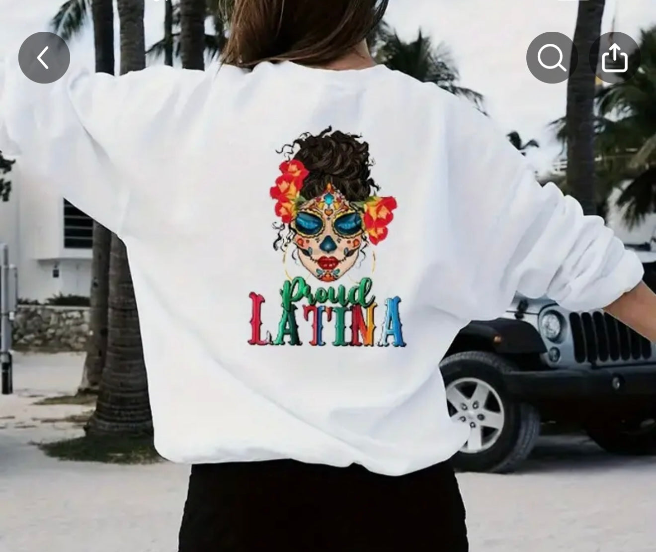 Proud Latina Sugar Skull Sweatshirt | Día de los Muertos Design | Latin Heritage Fashion | Austin Boutique