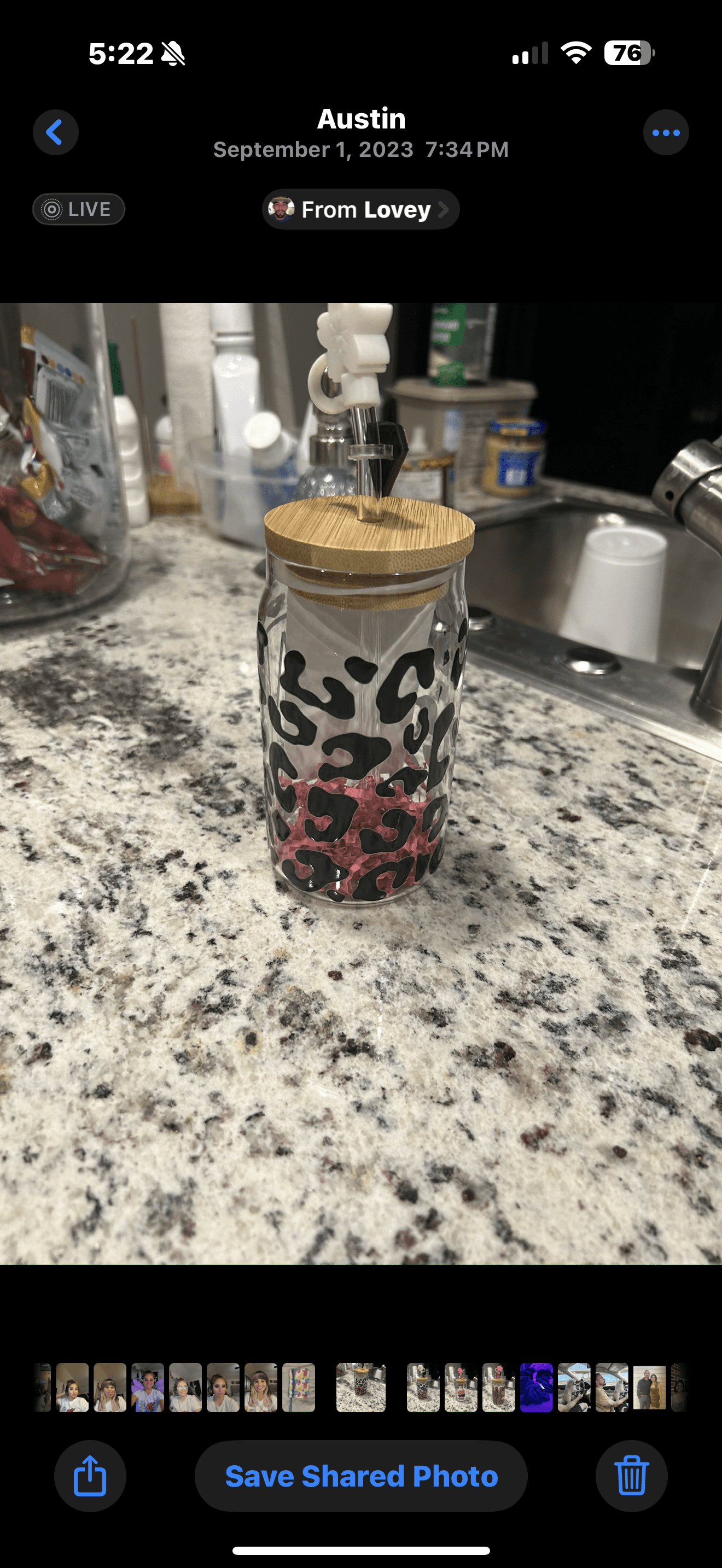 Modern Camo Glass Container with Bamboo Lid - PuzzlePieces2326