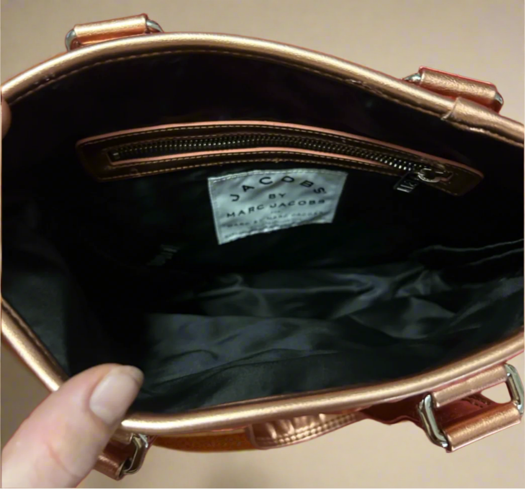 Jacobs by Marc Jacobs Metallic Quilted Diamond Tote in Bronze & Gold