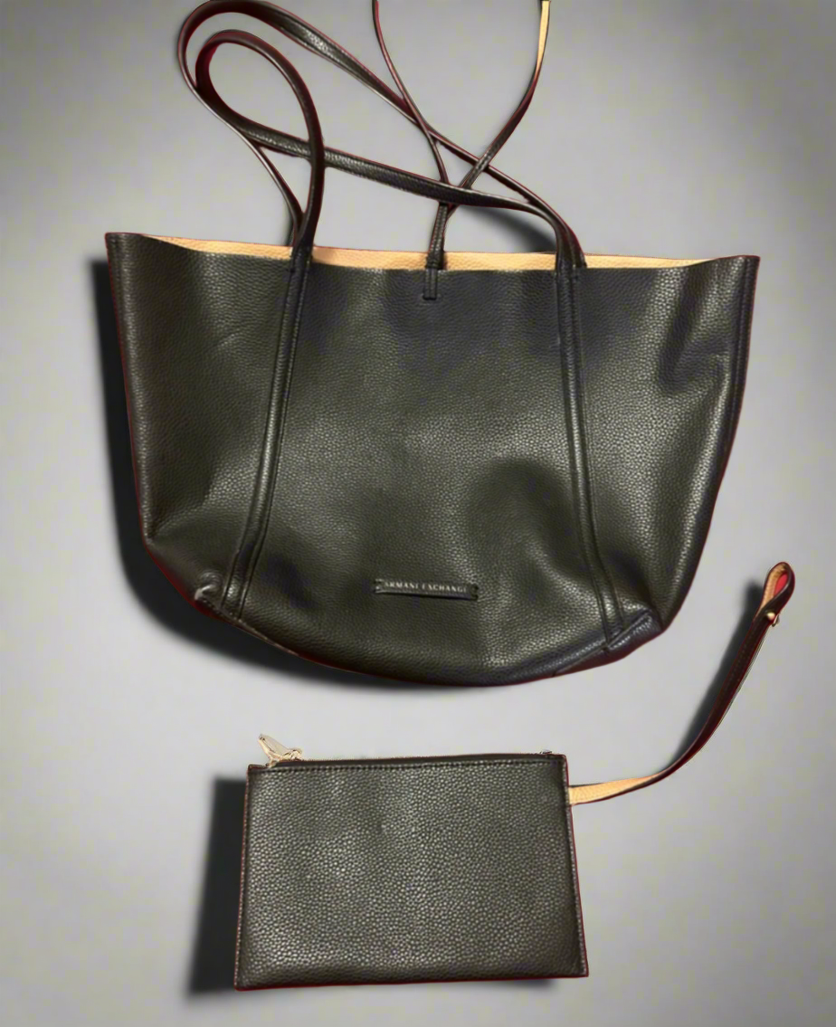 Armani Exchange Classic Tote Set in Black