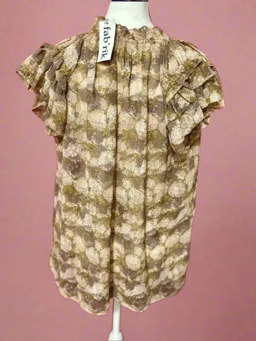 Grade & Gather Desert Bloom V-Neck Blouse | Austin Spring Essential | Neutral Floral Top