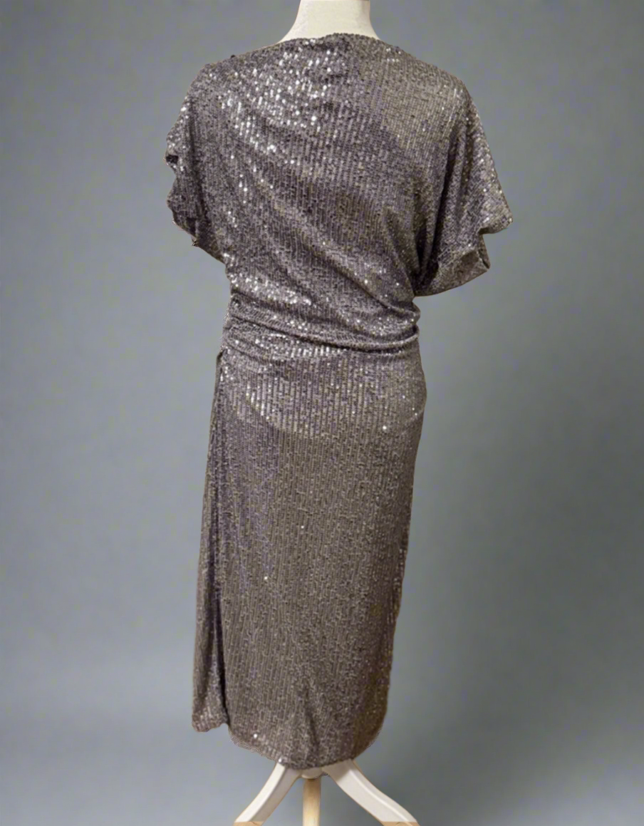 Gibson Latimer Starlight Sequin Gown | Austin Black-Tie Evening Dress | Metallic Grey Formal Wear
