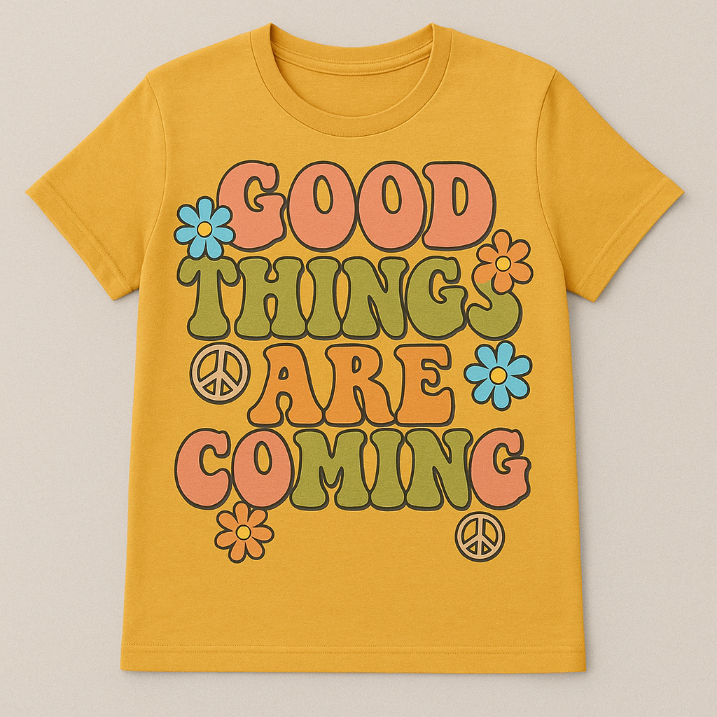 Good Things Are Coming Retro T-Shirt | PuzzlePieces Austin